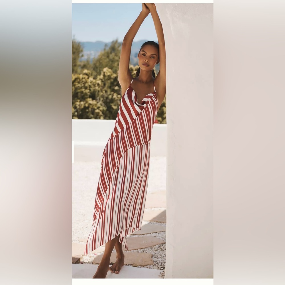 NWT Anthropologie Sleeveless Asymmetrical Midi Dress. Size S